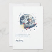 Stellar Boy Space Rocket Dankeskarte (Rückseite)