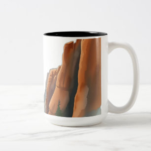 Stellar Canyon Wasserfarbenwelt Zweifarbige Tasse