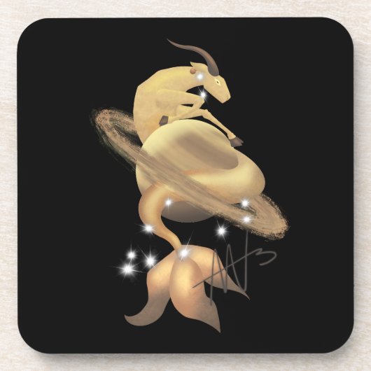 Stellar Capricorn Saturn Zodiac Getränkeuntersetzer (Vorderseite)