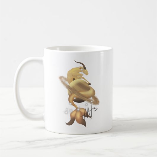 Stellar Capricorn Saturn Zodiac Kaffeetasse (Links)