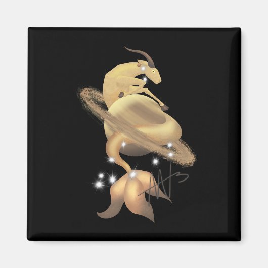 Stellar Capricorn Saturn Zodiac Magnet (Vorne)