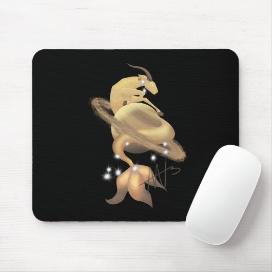 Stellar Capricorn Saturn Zodiac Mousepad (Mit Mouse)
