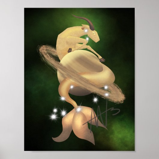 Stellar Capricorn Saturn Zodiac Poster (Vorne)