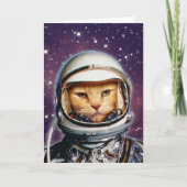 Stellar Cat Birthday Card Karte (Vorderseite)