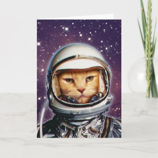 Stellar Cat Birthday Card Karte (Vorderseite)