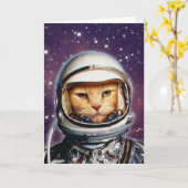 Stellar Cat Birthday Card Karte (Gelbe Blume)