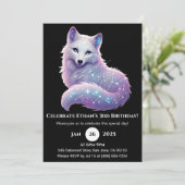 Stellar Constellation Wolf Birthday Einladung (Stehend Vorderseite)