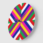 Stellar Cross-Section - Magenta/Yellow - Dynamic Große Wanduhr (Winkel)