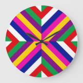 Stellar Cross-Section - Magenta/Yellow - Dynamic Große Wanduhr (Vorderseite)