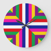 Stellar Cross-Section - White/Blue - Balanced Große Wanduhr (Vorderseite)