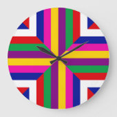 Stellar Cross-Section - Yellow/Purple -Balanced Große Wanduhr (Vorderseite)