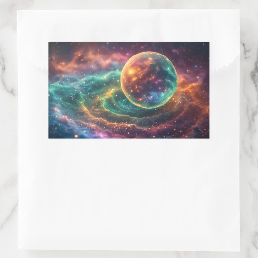 Stellar Dream Nebula Design Rechteckiger Aufkleber (Tasche)
