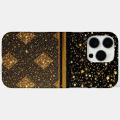Stellar Elegance (Glitzer - Gold - Leder) Case-Mate iPhone Hülle (Rückseite (Horizontal))