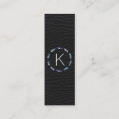 Stellar Federmuster mit Ledermonogramm Mini Visitenkarte (Vorderseite)