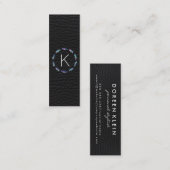 Stellar Federmuster mit Ledermonogramm Mini Visitenkarte (Vorne/Hinten)