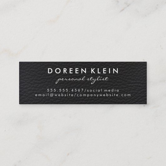 Stellar Federmuster mit Ledermonogramm Mini Visitenkarte (Rückseite)