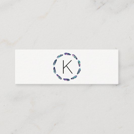 Stellar Federmuster mit Monogramm Mini Visitenkarte (Vorderseite)