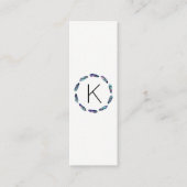 Stellar Federmuster mit Monogramm Mini Visitenkarte (Vorderseite)