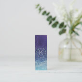 Stellar Federmuster mit Monogramm Mini Visitenkarte (Stehend Vorderseite)