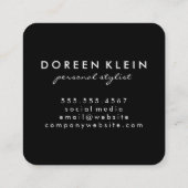 Stellar Federmuster mit Monogramm Quadratische Visitenkarte (Rückseite)