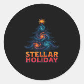 Stellar Holiday Christmas Tree Holiday Season Runder Aufkleber (Vorderseite)