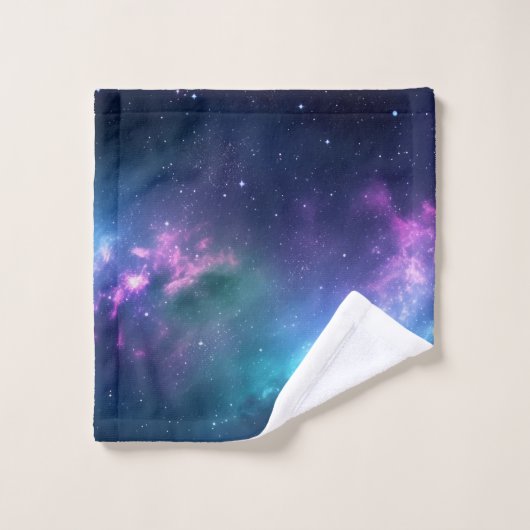 Stellar Illumination: Nebel mit glühenden Sternen Badhandtuch Set (Waschlappen)
