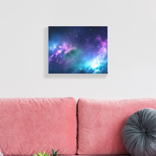 Stellar Illumination: Nebel mit glühenden Sternen Leinwanddruck (Insitu (Wohnzimmer))