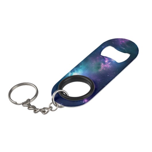 Stellar Illumination: Nebel mit glühenden Sternen Mini Flaschenöffner (Vorderseite Schrägansicht)