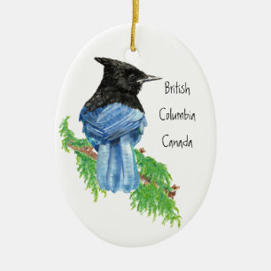 Stellar Jay B.C. British Columbian, Kanada Keramik Ornament