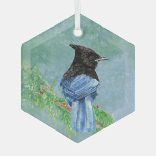 Stellar Jay Bird Arte e Cultura Ornament Aus Glas