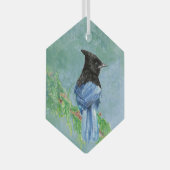 Stellar Jay Bird Arte e Cultura Ornament Aus Glas (Vorderseite Rechts)