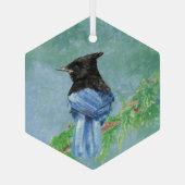 Stellar Jay Bird Arte e Cultura Ornament Aus Glas (Rückseite)