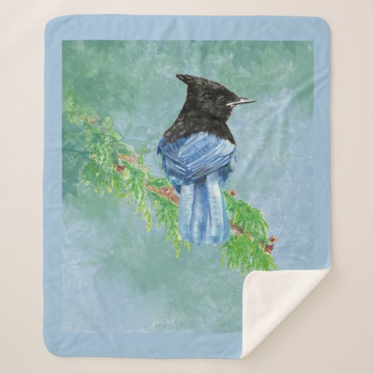 Stellar Jay Bird Arte e Cultura Sherpadecke (Vorderseite)