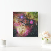 Stellar Kinderzimmer, Südkonstellation von Puppis Quadratische Wanduhr (Zuhause)