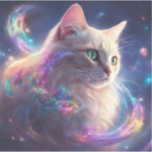 Stellar Kitty - kosmische Katzenkunst Aufkleber (Vorderseite)