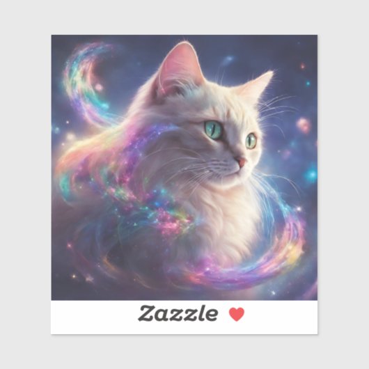 Stellar Kitty - kosmische Katzenkunst Aufkleber (Blatt)