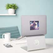 Stellar Kitty - kosmische Katzenkunst Aufkleber (Laptop auf Schreibtisch)