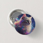 Stellar Kitty - kosmische Katzenkunst Button (Vorne & Hinten)