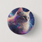 Stellar Kitty - kosmische Katzenkunst Button (Vorderseite)
