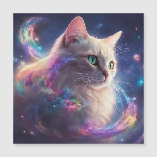 Stellar Kitty - kosmische Katzenkunst Magnetkarte (Vorderseite)