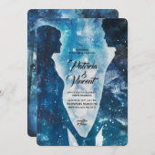 Stellar Liebe Couple Wedding Einladung (Vorne/Hinten)