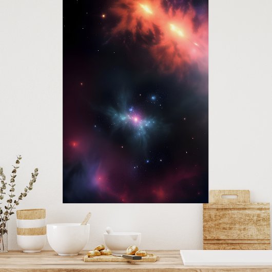 Stellar Nebula Kosmic Gllow Poster (Küche)