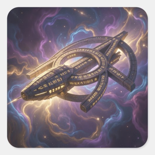 Stellar Path – Journey Through the Universe´14 Quadratischer Aufkleber (Vorderseite)