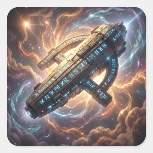 Stellar Path – Journey Through the Universe´5 Quadratischer Aufkleber (Vorderseite)