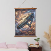 Stellar Path – Journey Through the Universe´5 Wandteppich Mit Holzrahmen (Schlafzimmer)