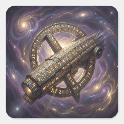 Stellar Path – Journey Through the Universe´9 Quadratischer Aufkleber (Vorderseite)