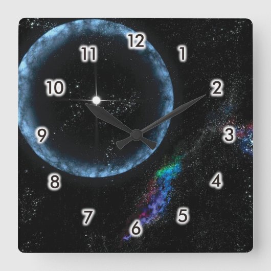Stellar-Quake Quadratische Wanduhr (Vorderseite)