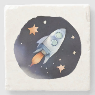 Stellar Rocket Adventure Steinuntersetzer