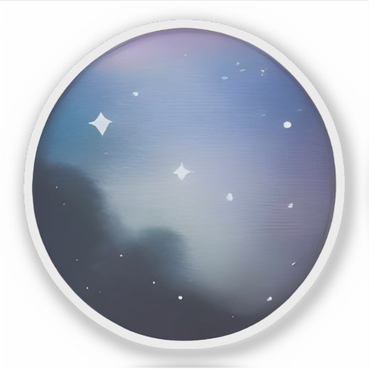 Stellar Serenity: Abstrakte Sternennacht Aufkleber (Vorderseite)