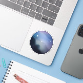 Stellar Serenity: Abstrakte Sternennacht Aufkleber (Laptop mit iPhone)